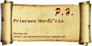 Prierava Horácia névjegykártya